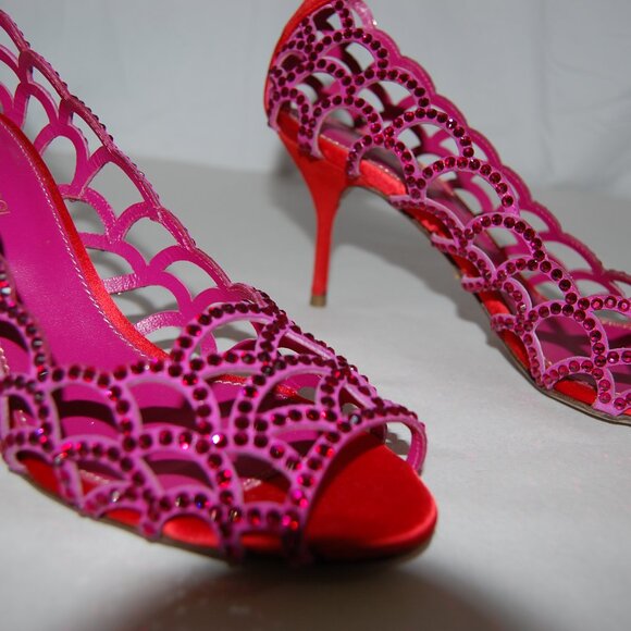 Sergio Rossi Pink Open-Toe Heels - Picture 13 of 15